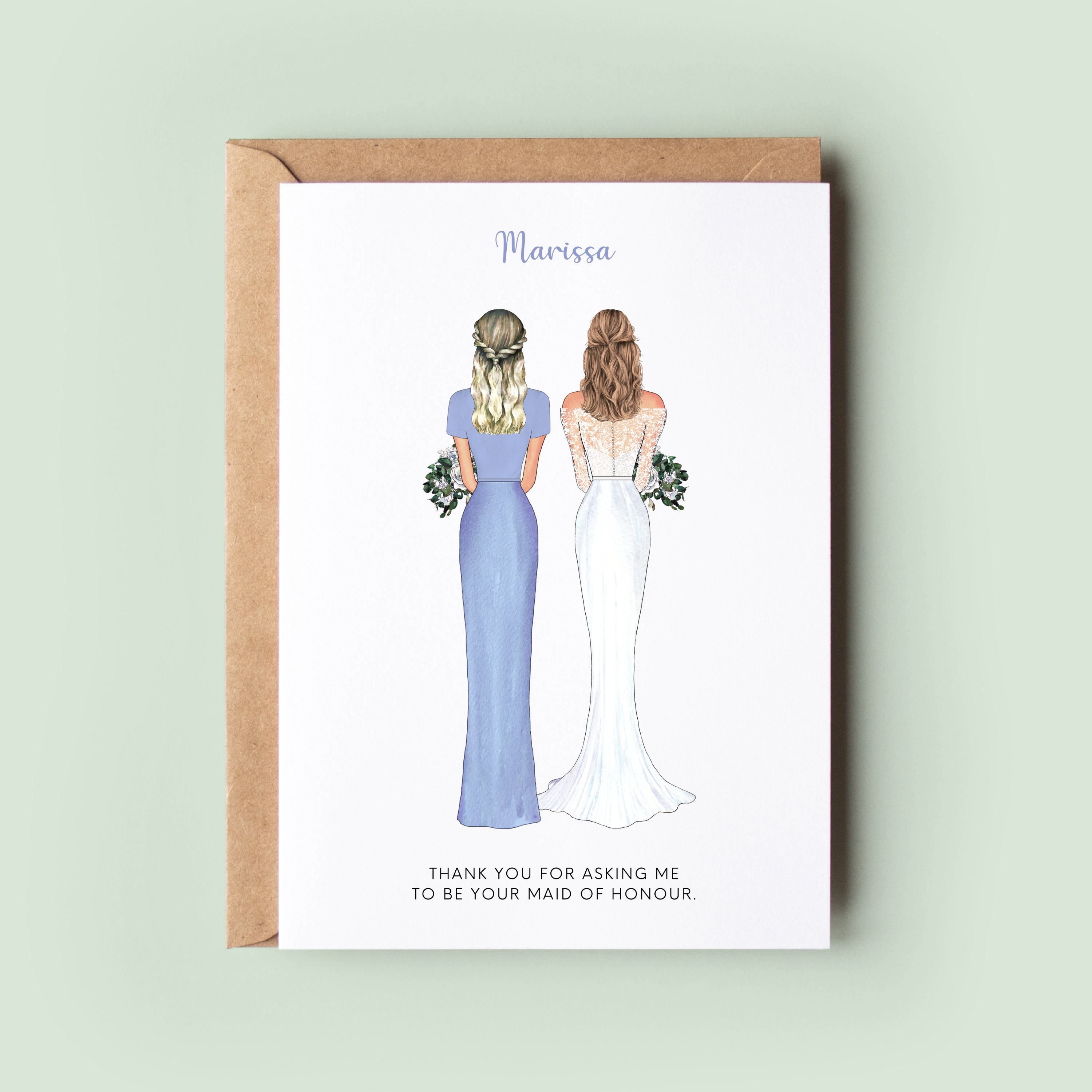 Thank You for Asking Me to Be Your Maid of Honour, Best Friend Wedding  Card, Personalised MOH Card, to the Bride on Your Wedding Day - Etsy