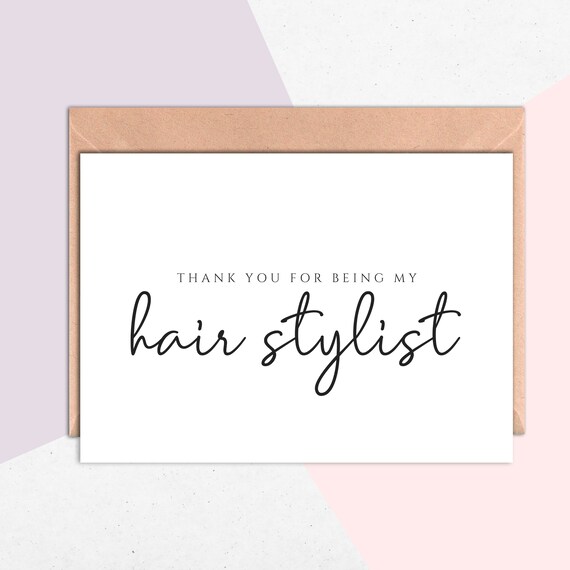 Hair Stylist Thank You Card Hairdresser Thank You Card Etsy