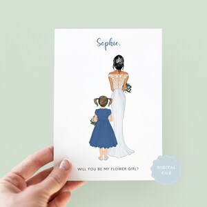 Printable Will You Be My Flower Girl?, Will You Be My Flower Girl Cards, Personalised Flower Girl Card, Flower Girl Proposal Card - #081