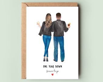 Personalised Anniversary Card, Personalised Couples Card, Valentines Card, Wife Anniversary Card, Husband Anniversary Card #180