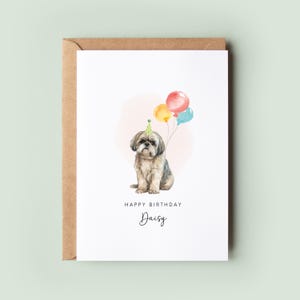 Shih Tzu Hund Geburtstagskarte vom Hund, Geburtstagskarte für Hundevater, Geburtstagskarte für Hundemama, Haustierkarte, vom Hund, für den Hund