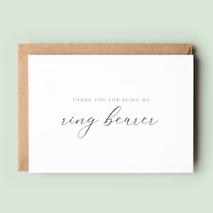 Klassische Dankeskarte, Ringträger, Hochzeit, Dankeskarte, Karte für Ringträger, Ringträger Dankeskarte, Hochzeit Party Karte