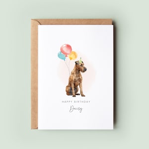 Carte d'anniversaire chien terrier irlandais, carte d'anniversaire pour papa chien, carte d'anniversaire pour maman chien, carte pour animal de compagnie, chien, illustration d'animal de compagnie