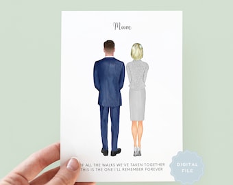 Printable Personalised Wedding Card, Mum & Son, Mother of the Groom, Wedding Thank You Card, Mum Card, Groom, Mother of the Bride - #058