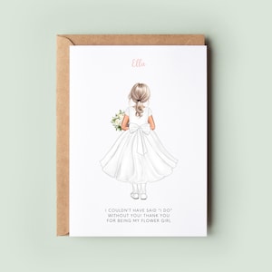 Thank You Flower Girl Card | Personalised Junior Bridesmaid Thank You | Custom Wedding Keepsake | Flower Girl Gift from the Bride