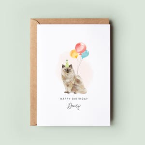 Carte d'anniversaire chat Ragdoll du chat, carte d'anniversaire pour papa chat, carte d'anniversaire pour maman chat, carte pour animal de compagnie, du chat, au chat
