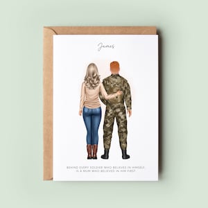 Personalised Army Son Good Luck Card - Son Joining the Army Passing Out Ceremony Card, Custom Soldier Card from Mum, Army Exercise Keepsake