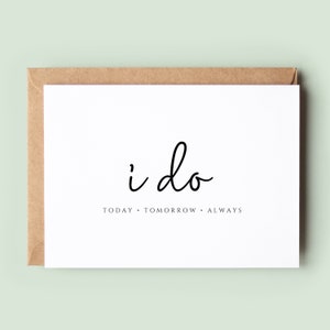 I Do Groom-kaart, I Do Bride-kaart, trouwdagkaart, kaart voor bruidegom, liefdeskaart, voor mijn man, voor mijn vrouw, voor mijn verloofde, pasgetrouwde