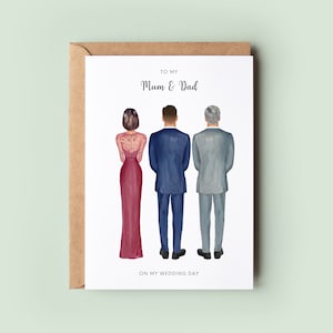 Personalised Parents Wedding Day Card, To My Mum on my Wedding Day, To My Mom, To My Dad on my Wedding Day, Mother Card, Father Card