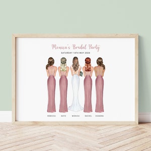 Personalised Bridesmaid Print, Bridal Party Print, Team Bride Print, Bridesmaid Gift, Wedding Keepsake, Personalised Bridesmaid Gift - #053