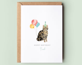 Tabby, Birthday Card from the Cat, Birthday Card for Cat Dad, Birthday Card for Cat Mum, Pet Card, From the Cat