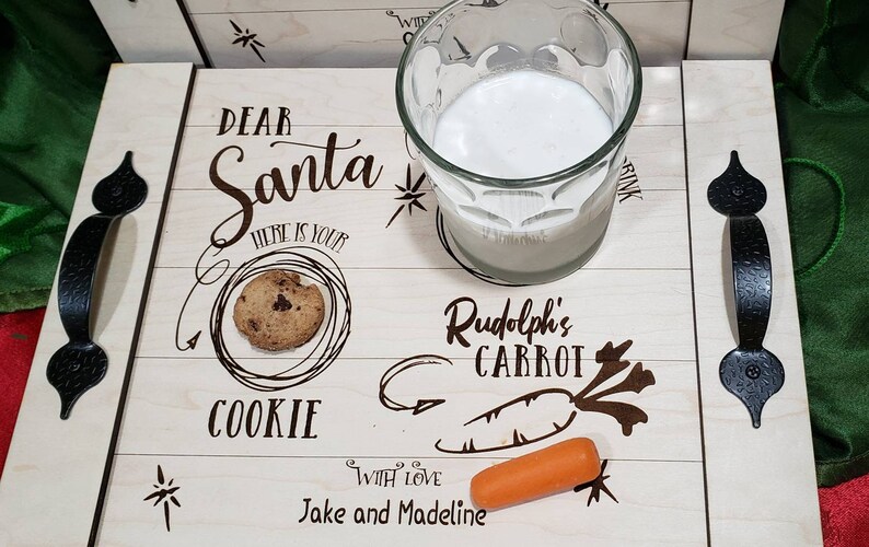 Santa Snack Tray Santa tray personalized Reindeer snacks Etsy