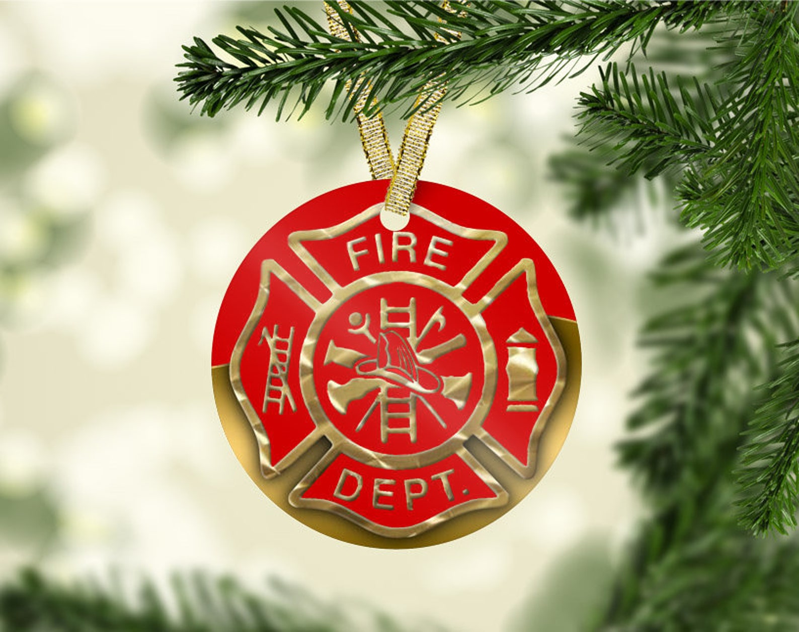 Firefighter Christmas ornament fire fighter ornament fire | Etsy