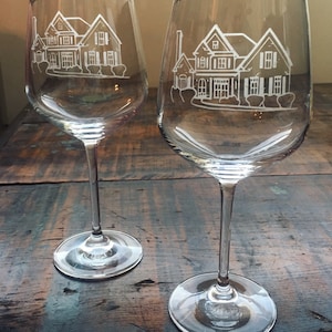 Custom House Portrait Etched Glass