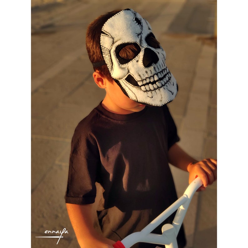 Patr\u00f3n m\u00e1scara calavera M\u00e1scara de fieltro PDF patr\u00f3n de costura Day of the Dead PDF Skull Mask PDF Sewing Pattern Halloween