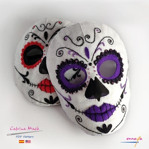 PDF Catrina Mask, PDF Sewing Pattern, Halloween, Felt mask, Dress up