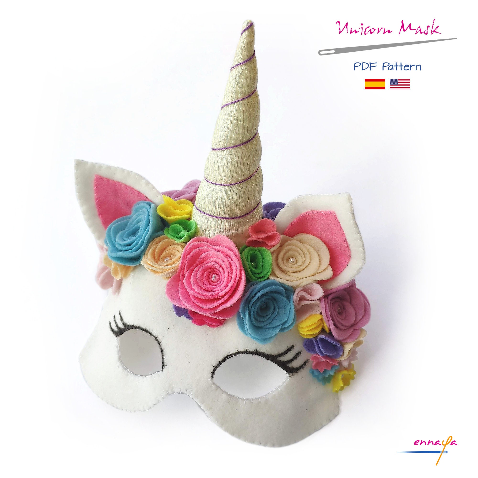 Peu00e7as, Mu00e1scaras De Papel Para Festa De Unicu00f3rnio