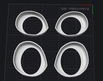 Olhos de Fursuit 3D em Branco (Regular) (Toony) (DOWNLOAD DIGITAL STL) ** Nenhum item físico***