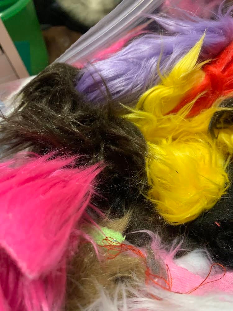 Tela de pelo sintético de pelo largo Shaggy tela rosa rubor vendida por  yarda