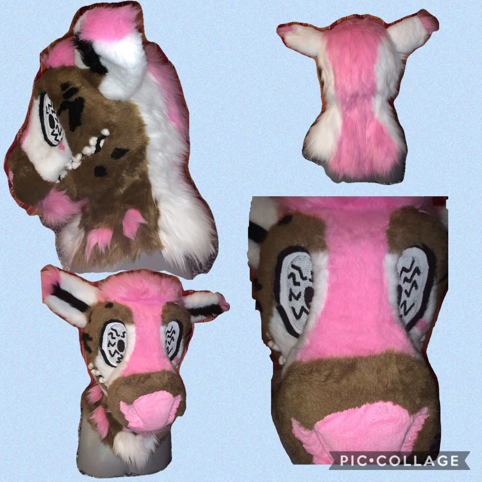 Crazy Cow Fursuit Head Pink/ Brown/ White/ Black Etsy