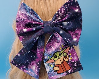 Disney Bound ~ Baby Yoda Galaxy Inspired ~ Vintage Style Bow