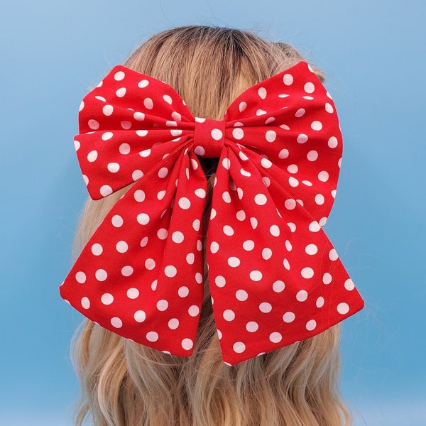 Vintage Style Bow ~ Red Polka Dot