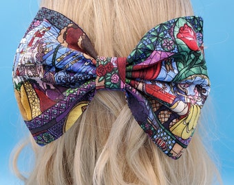 Beauty and the Beast-Stained Glass Hair Bow