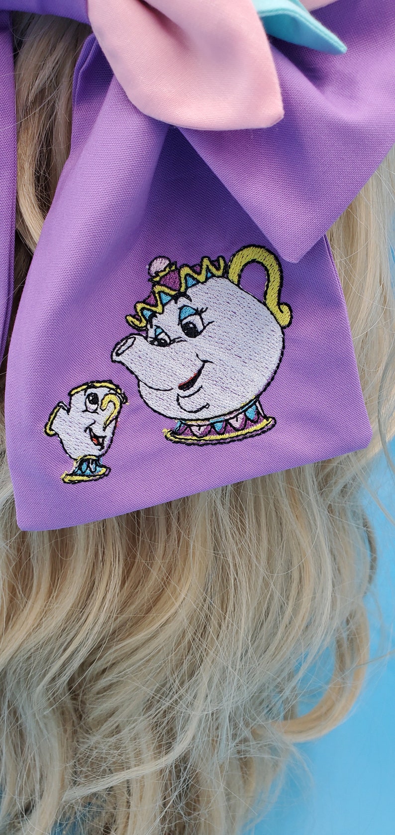 Disney Bound Mrs. Potts and Chip Inspired Beauty and the Beast Vintage Style Bow image 4