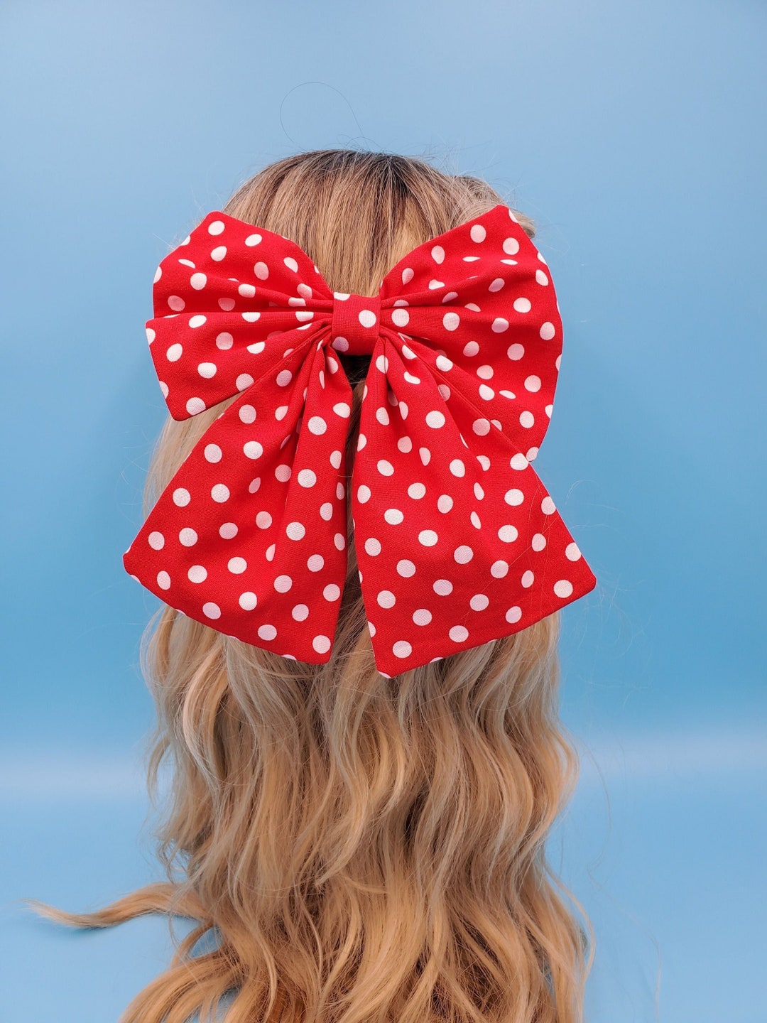 Vintage Style Bow ~ Red Polka Dot - Etsy
