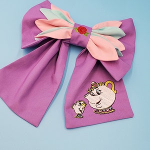 Disney Bound Mrs. Potts and Chip Inspired Beauty and the Beast Vintage Style Bow image 6