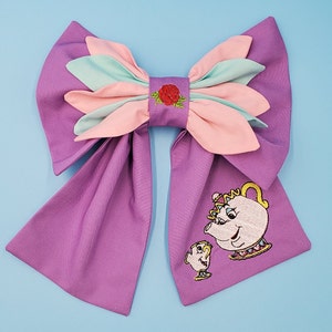 Disney Bound Mrs. Potts and Chip Inspired Beauty and the Beast Vintage Style Bow image 5