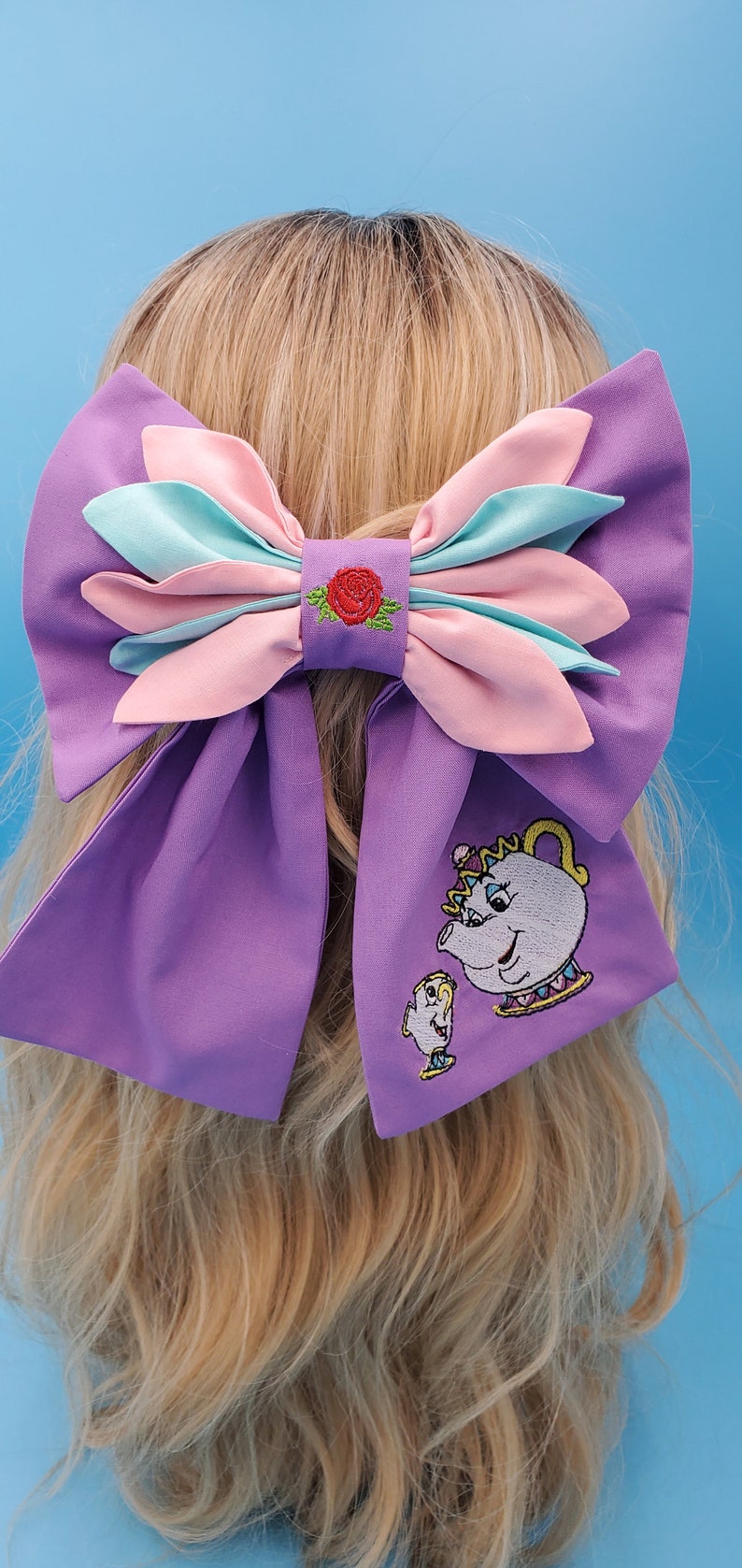 Disney Bound Mrs. Potts and Chip Inspired Beauty and the Beast Vintage Style Bow image 2