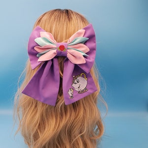 Disney Bound Mrs. Potts and Chip Inspired Beauty and the Beast Vintage Style Bow image 1