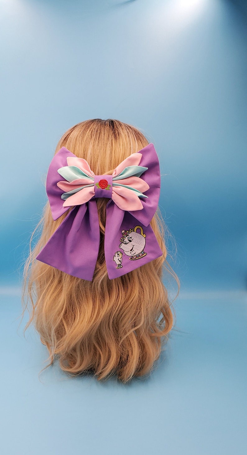 Disney Bound Mrs. Potts and Chip Inspired Beauty and the Beast Vintage Style Bow image 1