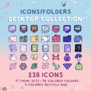 Icons and Folders Desktop COLLECTION ~ cute fantasy whimsy animals and item themes ~