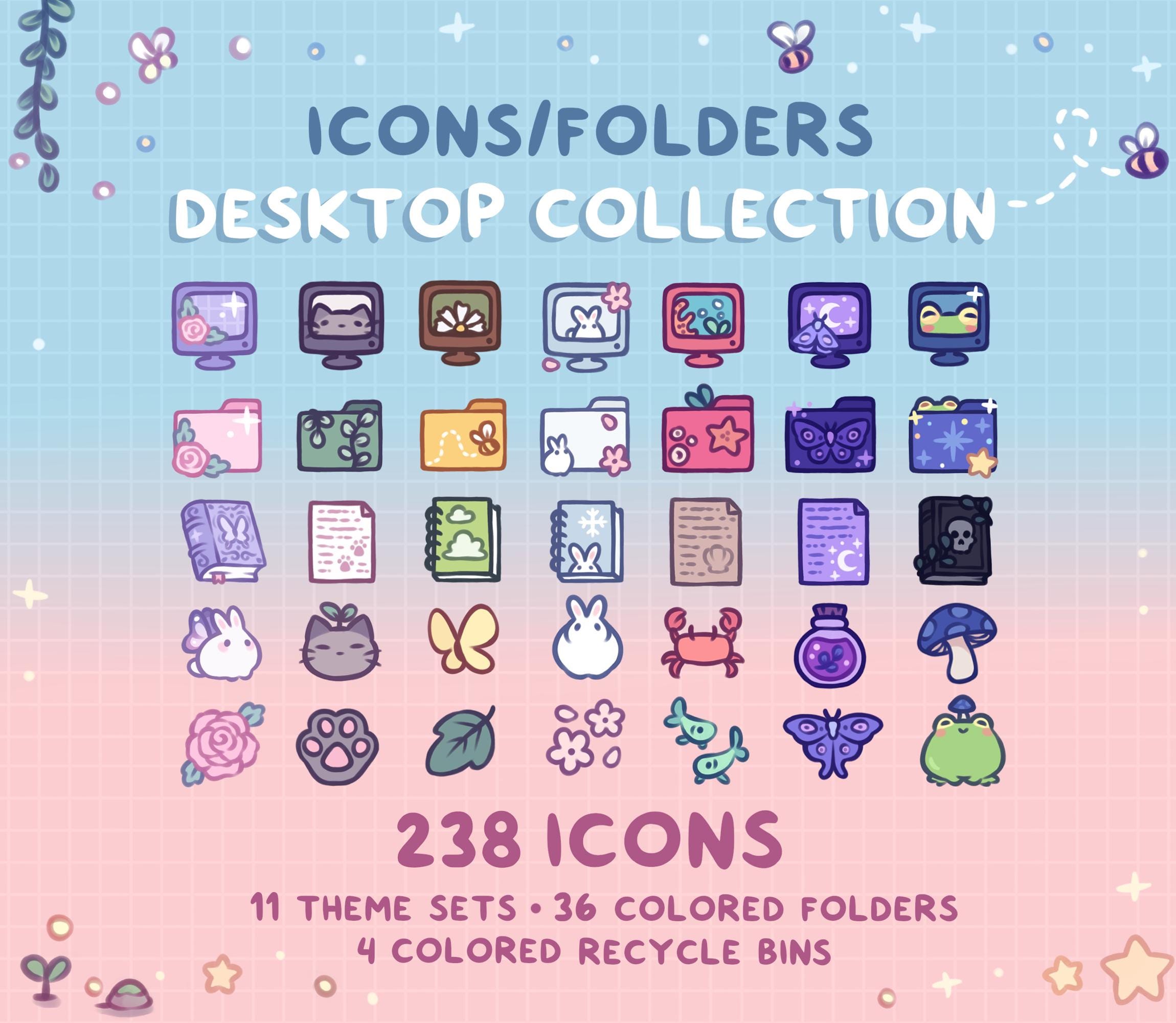 Icons and Folders Desktop COLLECTION ~ cute fantasy whimsy animals and item themes ~