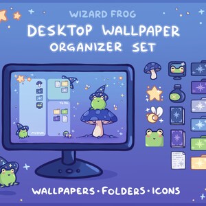 Wizard Frog Computer Desktop Theme Background Wallpaper - Etsy