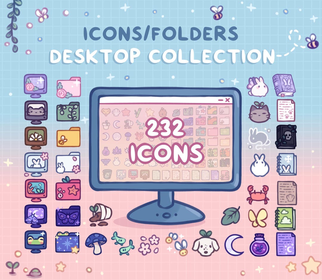 Icons and Folders Desktop COLLECTION ~ Cute Fantasy Whimsy Animals and ...