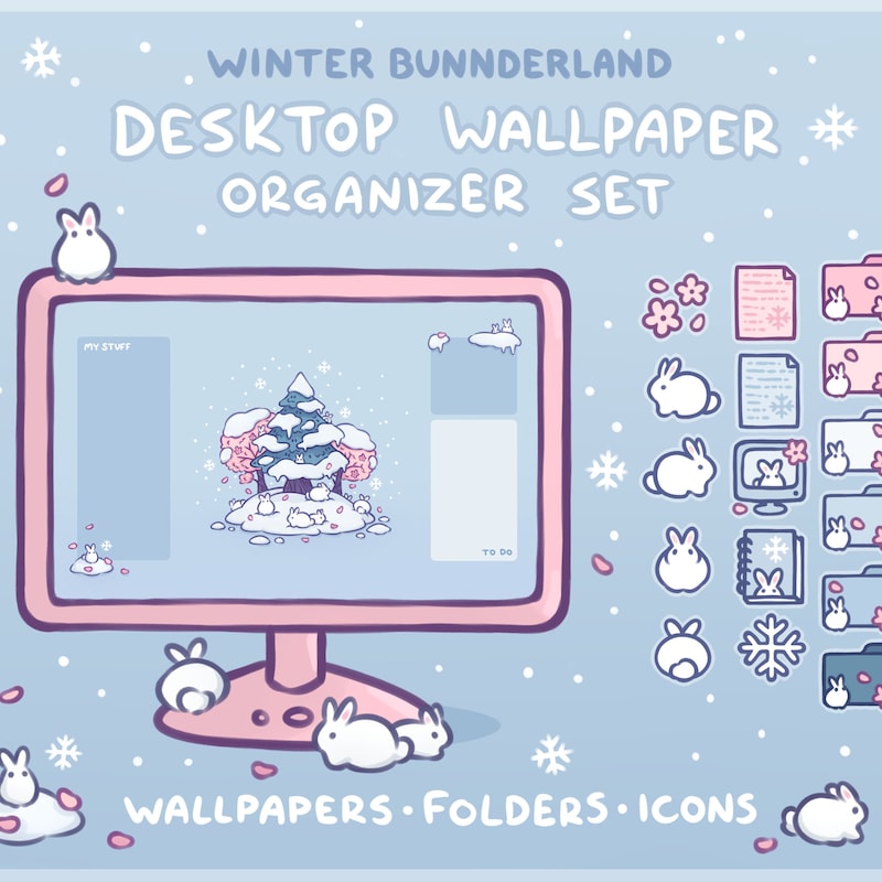 Winter Desktop Wallpaper and Icons Etsy UK