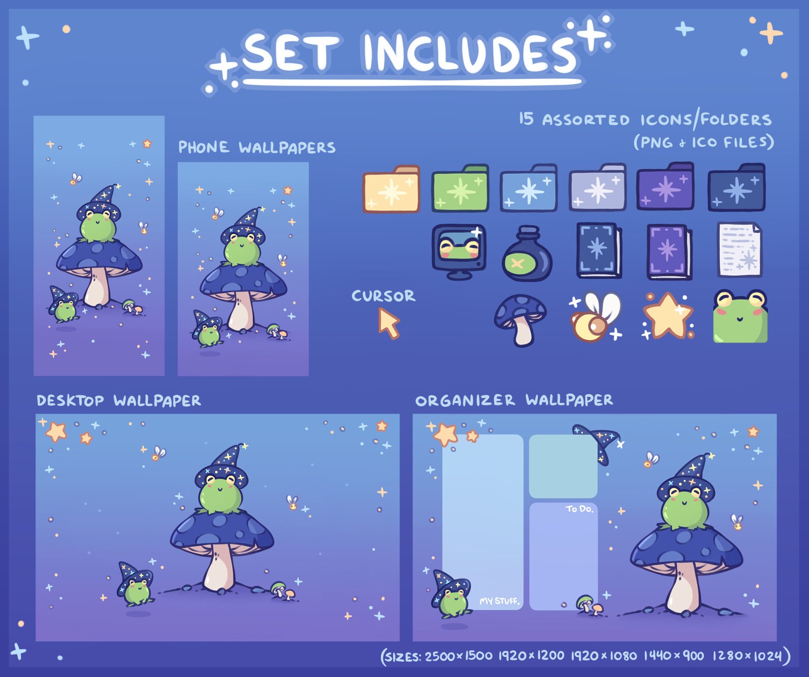 Wizard Frog Computer Desktop Theme Background Wallpaper - Etsy