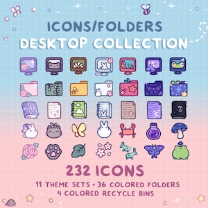 Icons and Folders Desktop COLLECTION ~ cute fantasy whimsy animals and item themes ~