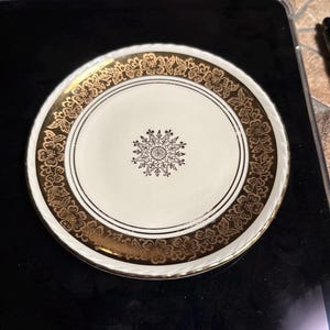 6 Bavaria 4.5” Bread and Butter Plates Black Gold