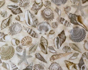 Fabric Summer Placemats/Beach Shells Print Placemats/Neutral Summer Placemats