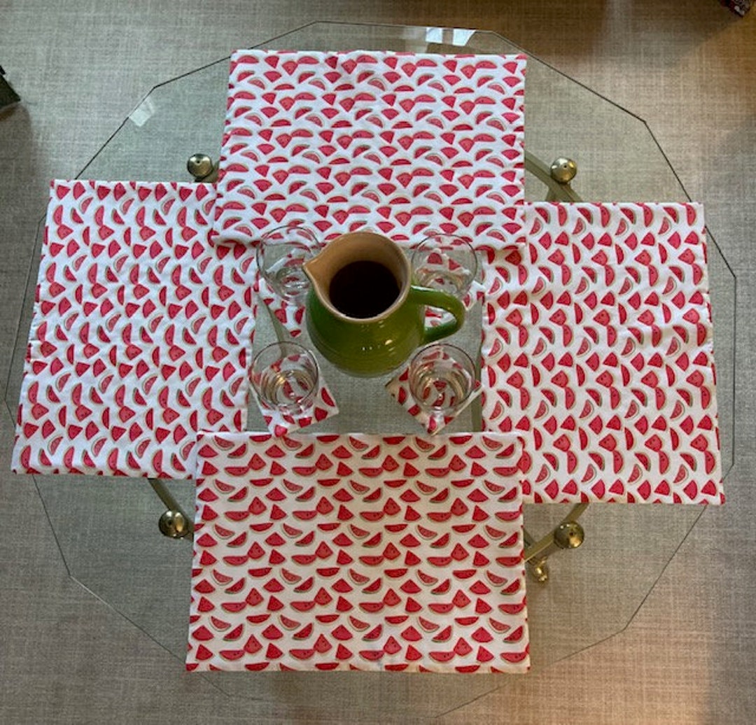 Fabric Summer Placemats/watermelon Placemats/cute Fruit Placemats Etsy
