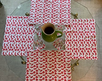 Fabric Summer Placemats/Watermelon Placemats/Cute Fruit Placemats