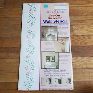 Vintage floral precut wall stencil set diy NWT 1990 cottagecore farmhouse rustic Coquette cute