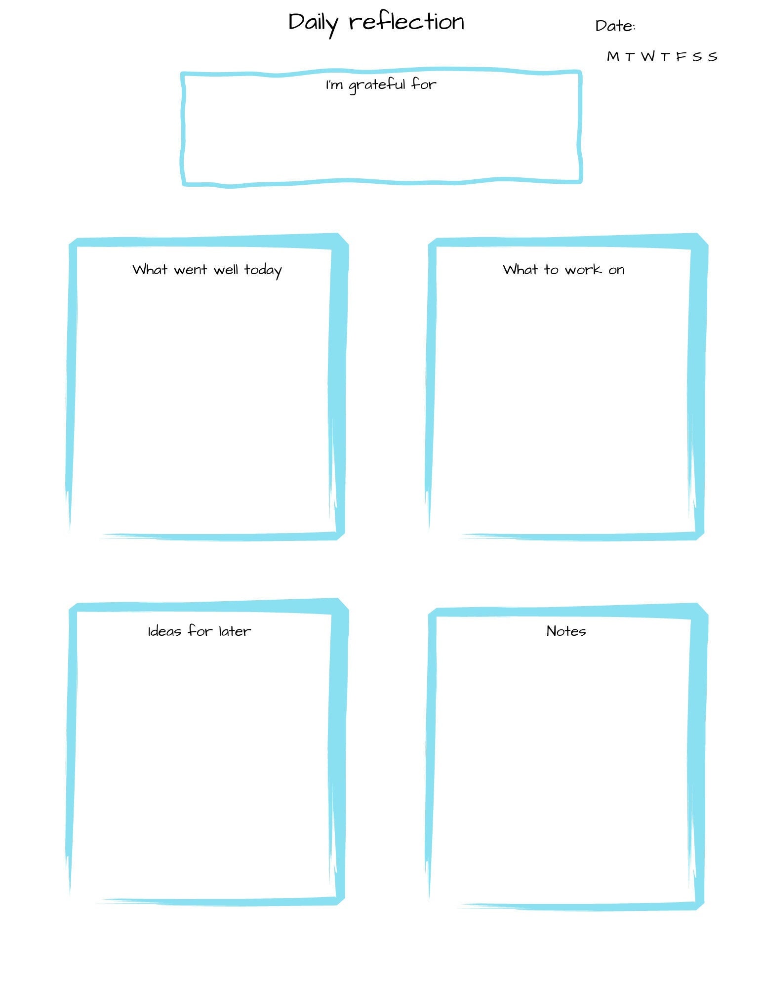 Daily Reflection Template Digital Download Printable Etsy Daily Reflection Template Digital Download Printable Etsy