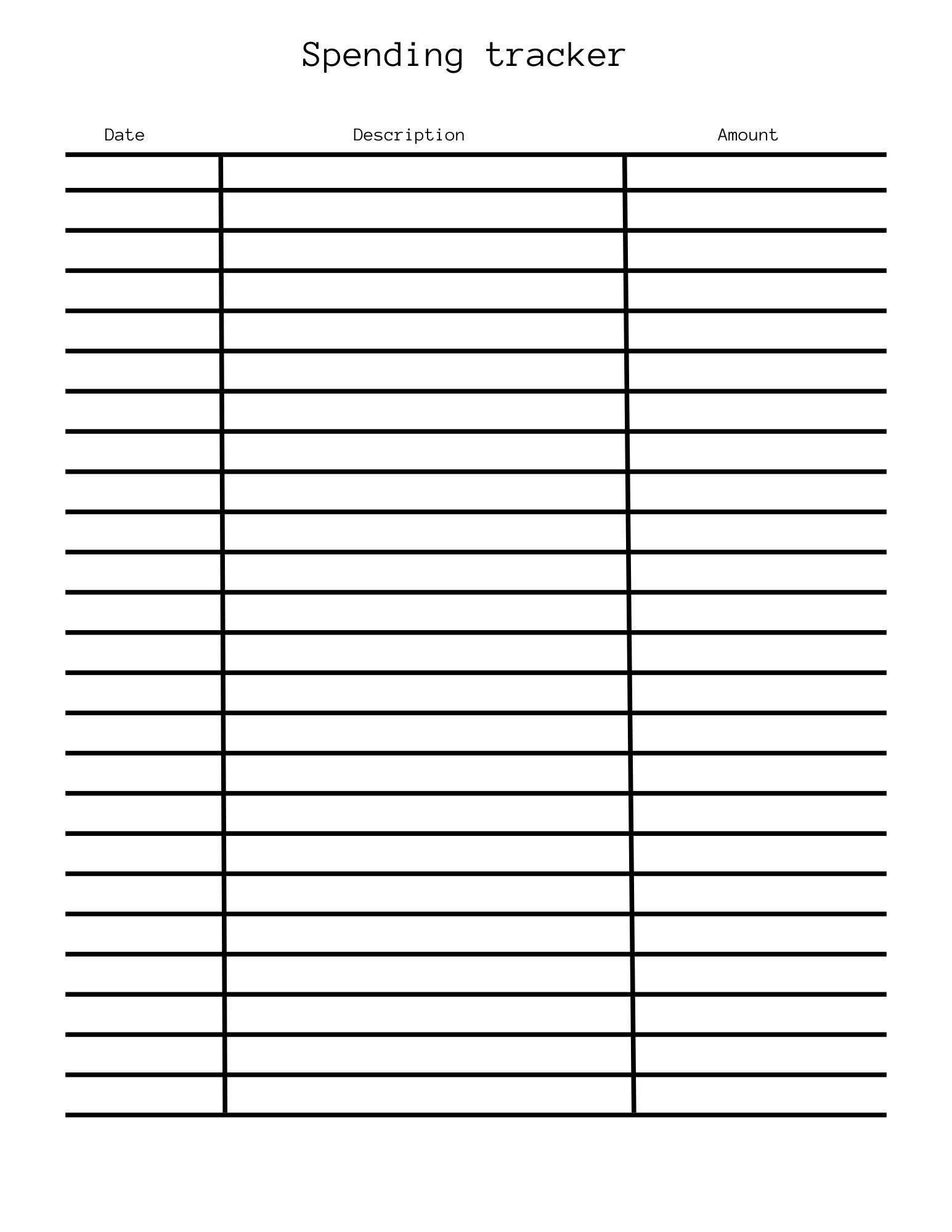 Simple Spending Tracker Printable Digital Download Etsy budget-archives-meredith-rines