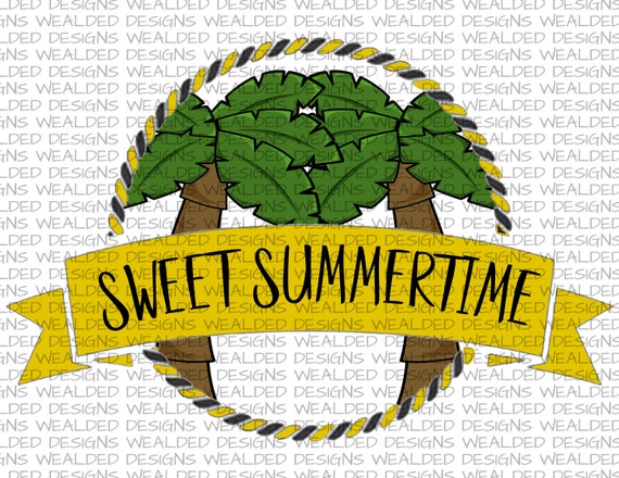 Sweet Summertime Palm Trees Circle Logo Png State Etsy