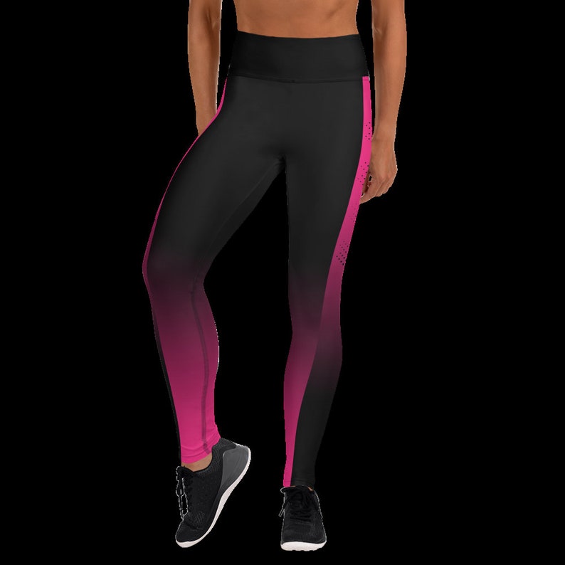 In Black Pink Workout/yoga Leggings | Etsy